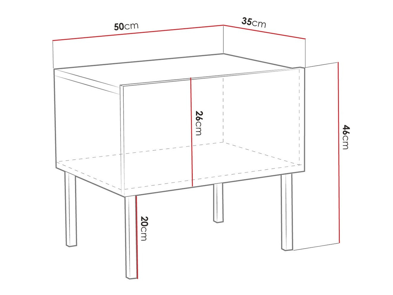 Éjjeliszekrény Natar (Fehér + Fényes fehér)