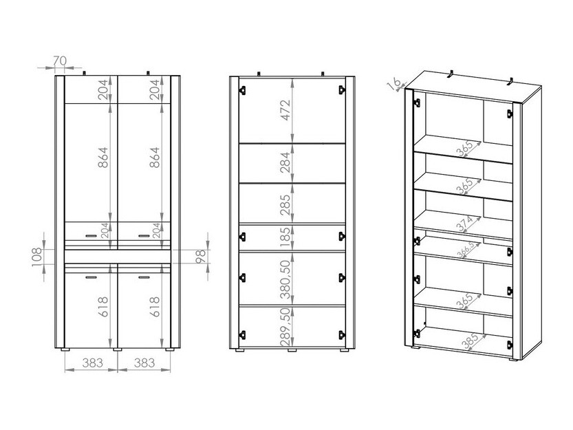 Könyvespolc Madison J103