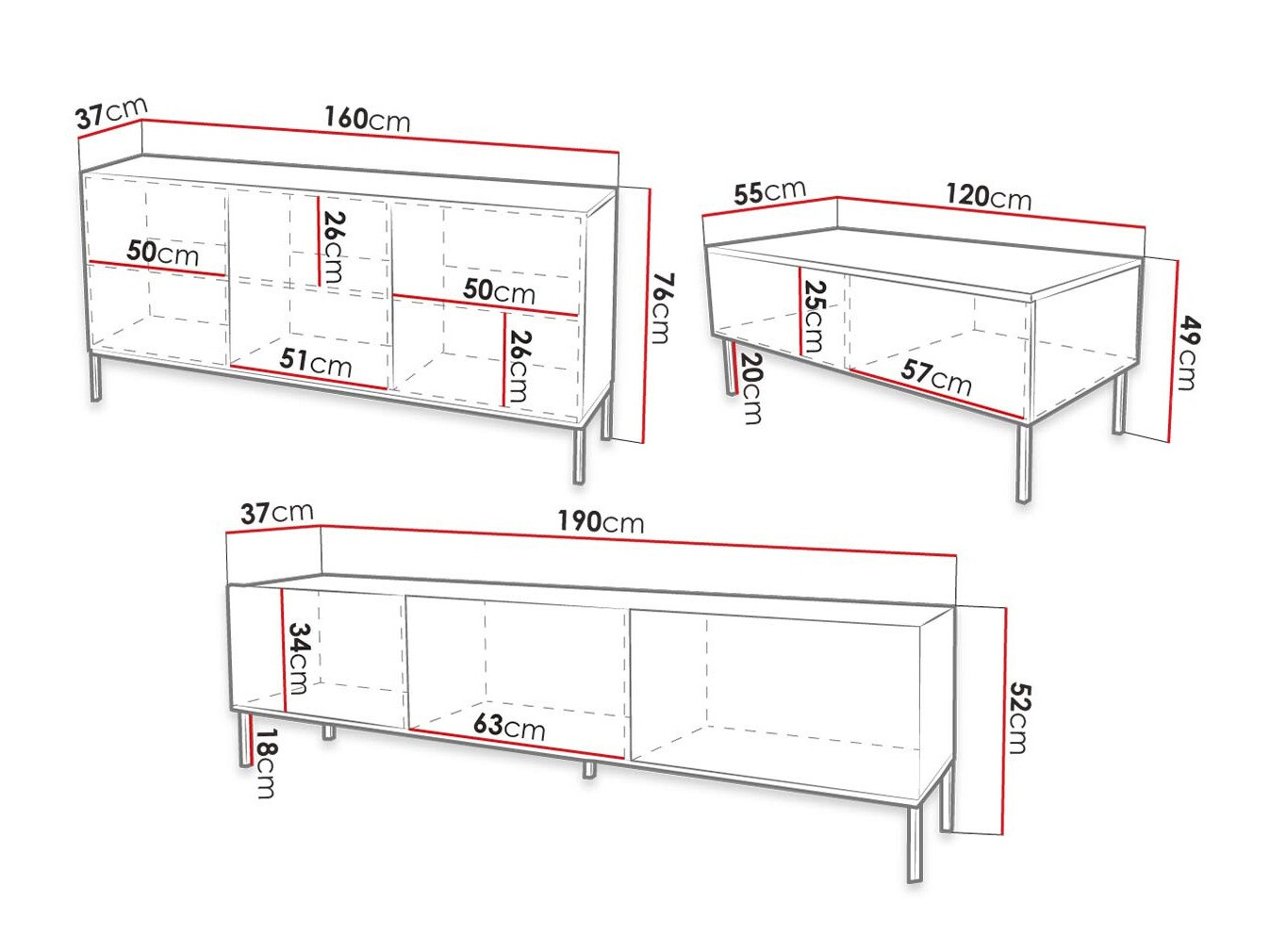 Nappali szett Levelbu 104 (Fehér + Fényes fehér)