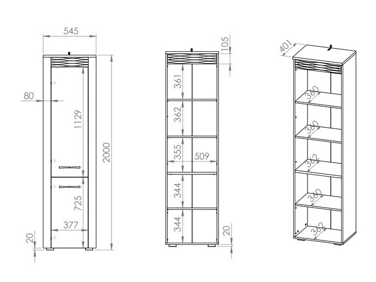 Könyvespolc Flonole 101