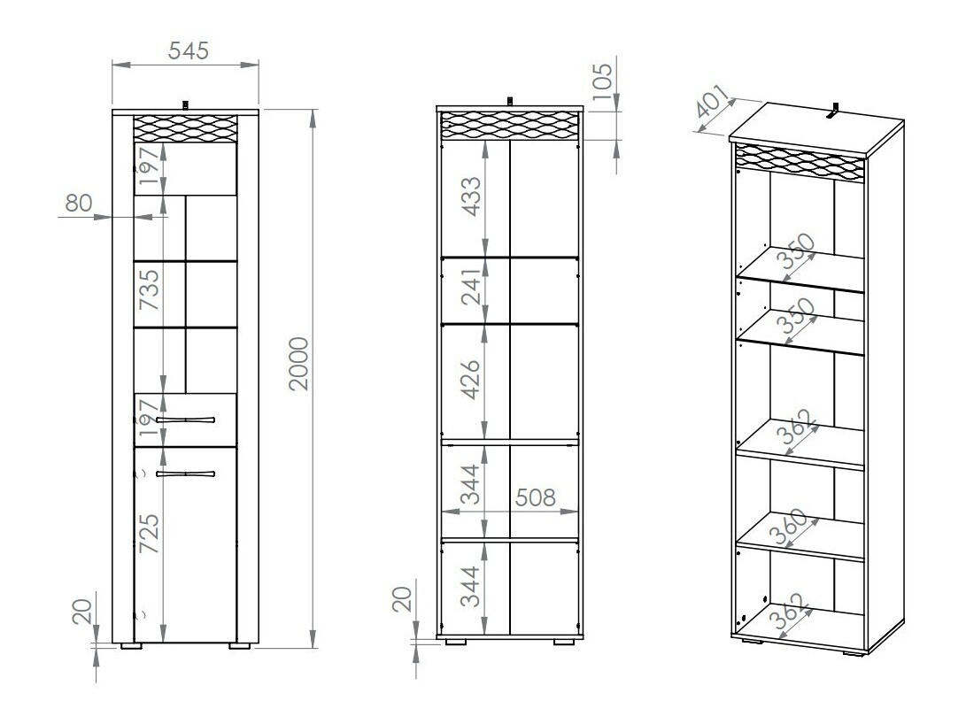 Könyvespolc Madison N102