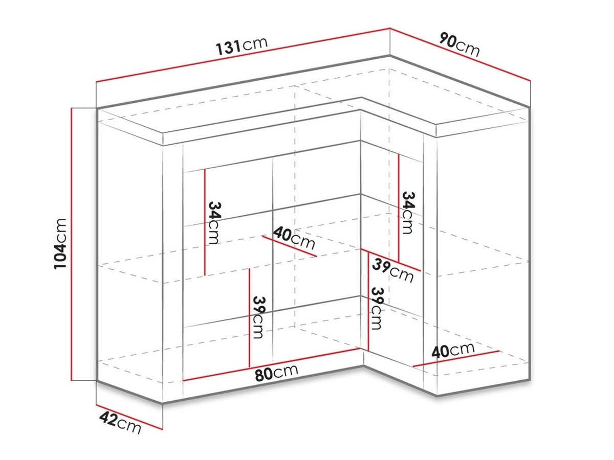 Sarokszekrény Serfeno 112 (Kőrisfa)
