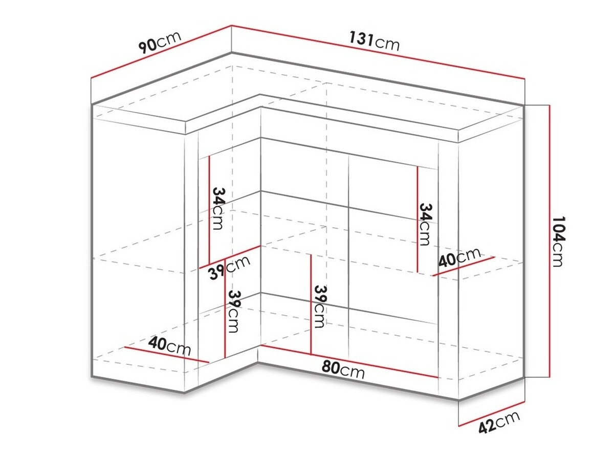 Sarokszekrény Serfeno 113 (Kőrisfa)