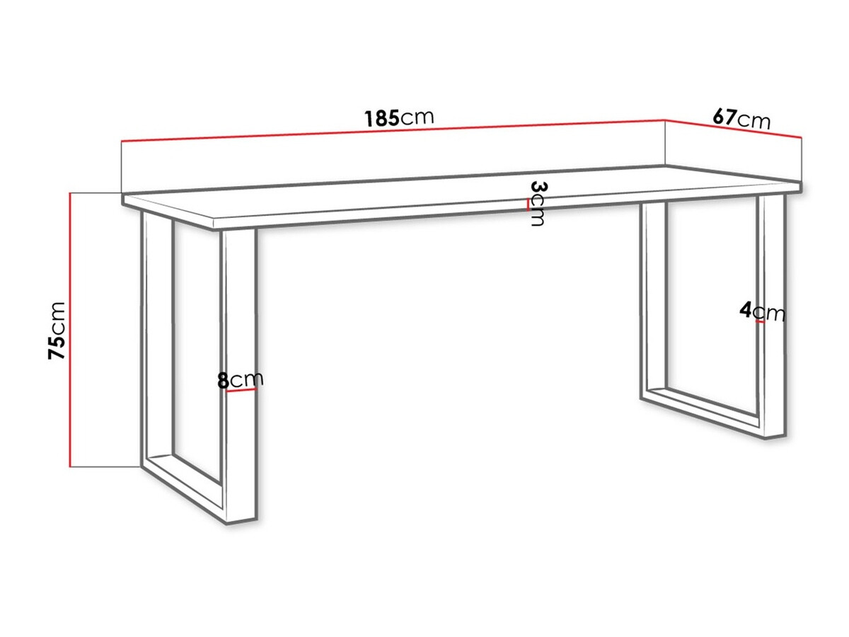 Asztal Tucson 138 (Lándzsa tölgy + Fekete)