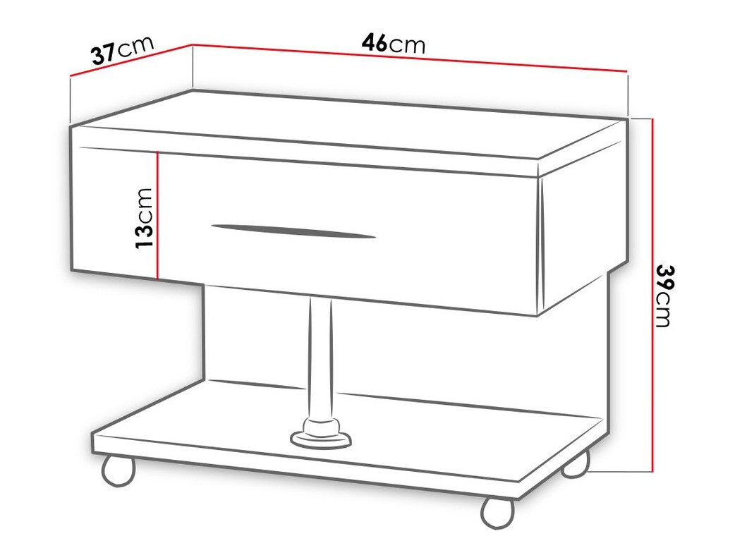 Éjjeliszekrény Campus (Fehér + Fényes fehér)