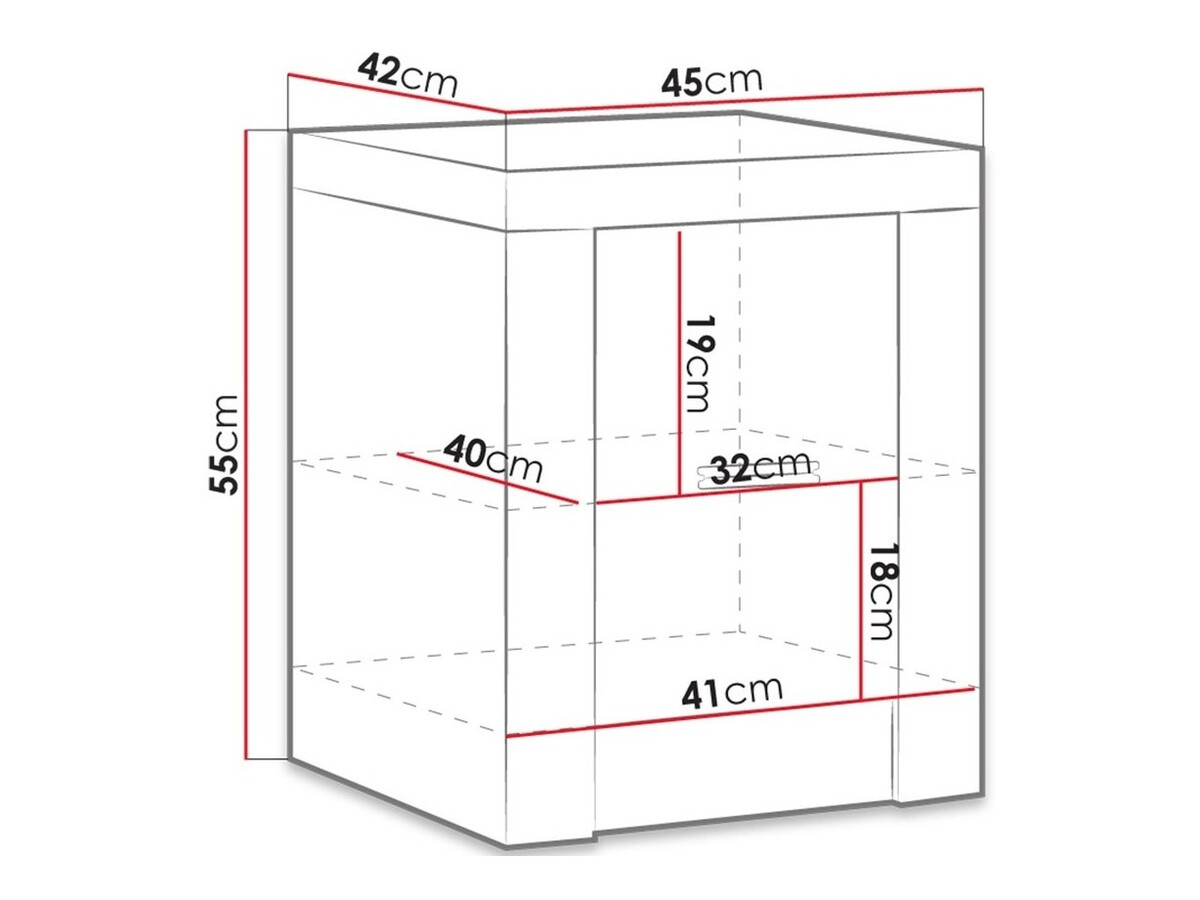 Éjjeliszekrény Serfeno 119 (Sötét hamuszürke)