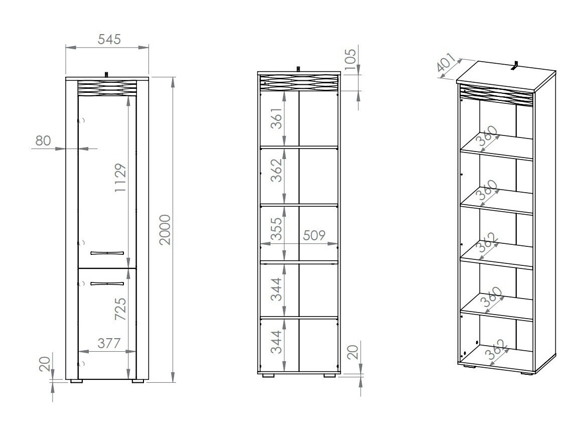 Könyvespolc Madison N101