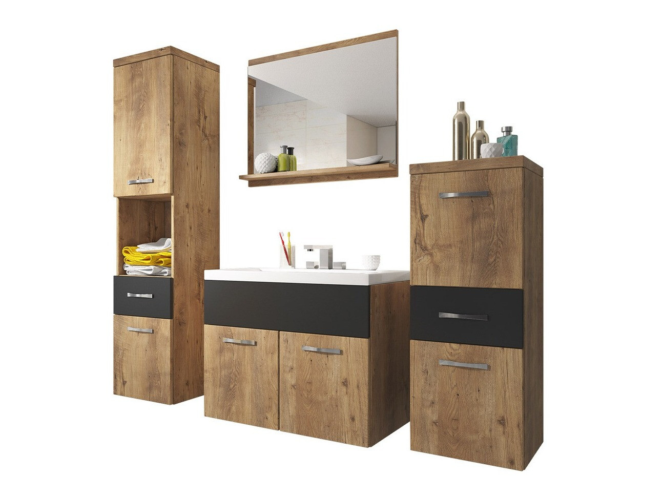 Fürdőszoba garnitúra Sarasota 109 (Dió + Grafit)
