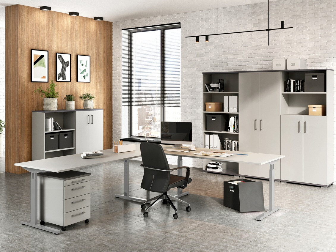 Könyvespolc Lartesi 100 (Grafit + Világosszürke)