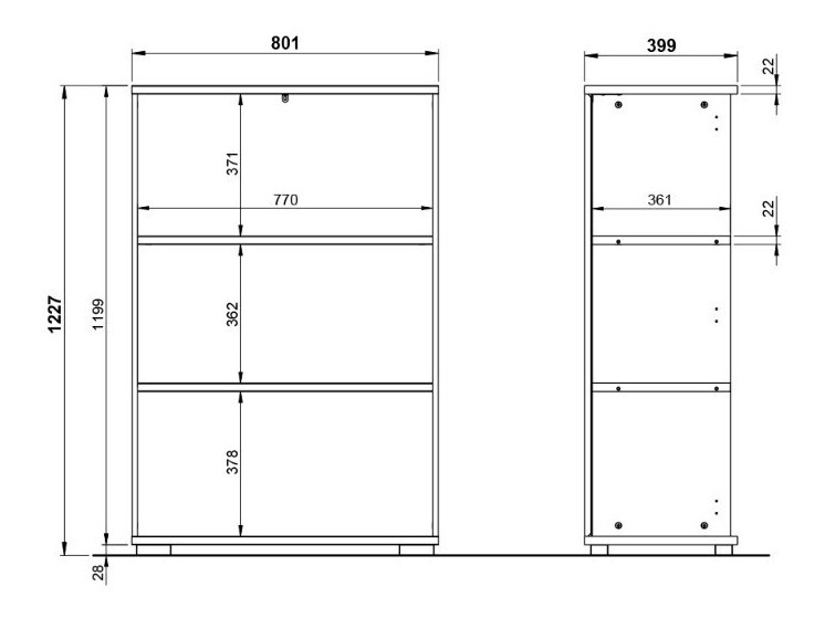 Könyvespolc Lartesi 100 (Grafit)