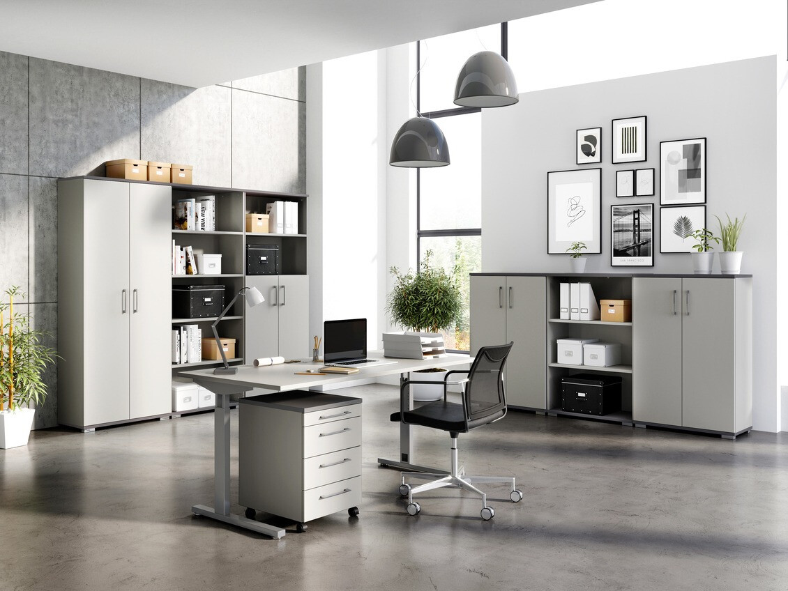 Könyvespolc Lartesi 103 (Grafit + Világosszürke)