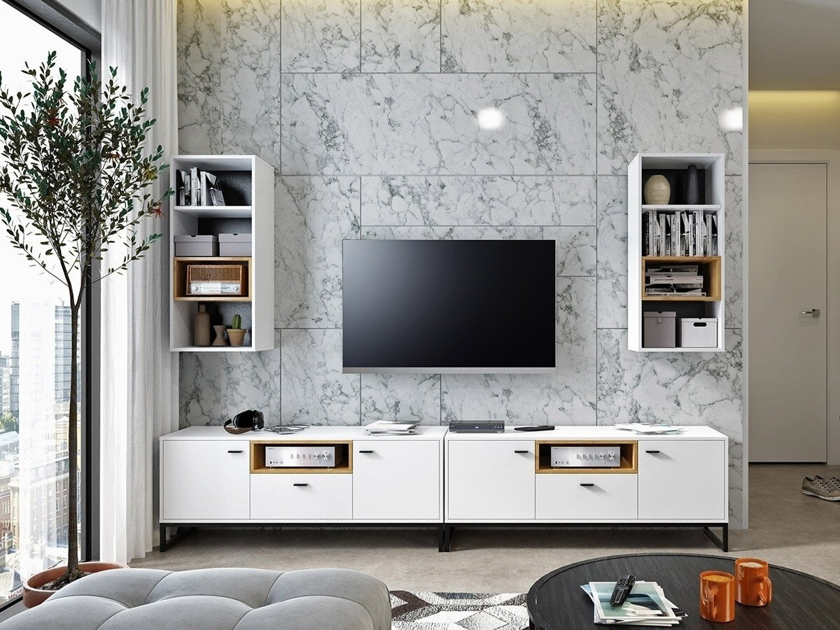 Polc Baltesi 112 (Fehér + Artisan tölgy)