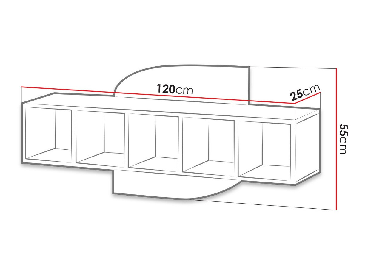 Fali polc Tivlue 104