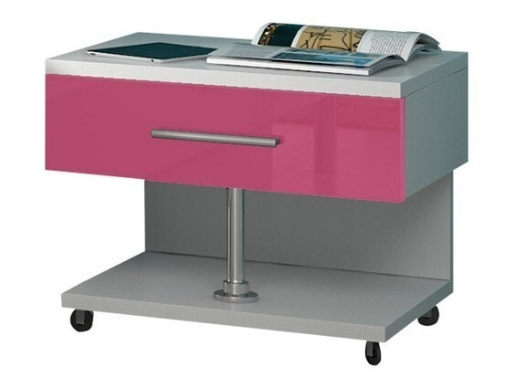 Gyerekszoba garnitúra Campus (Fényes fehér + Fényes rózsaszínű)