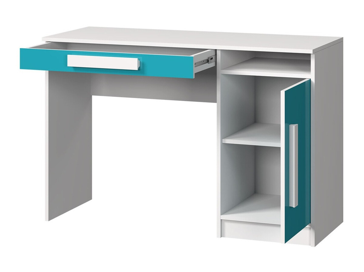 Gyerekszoba garnitúra Merevari 107 (Fehér + Fényes Türkiz)