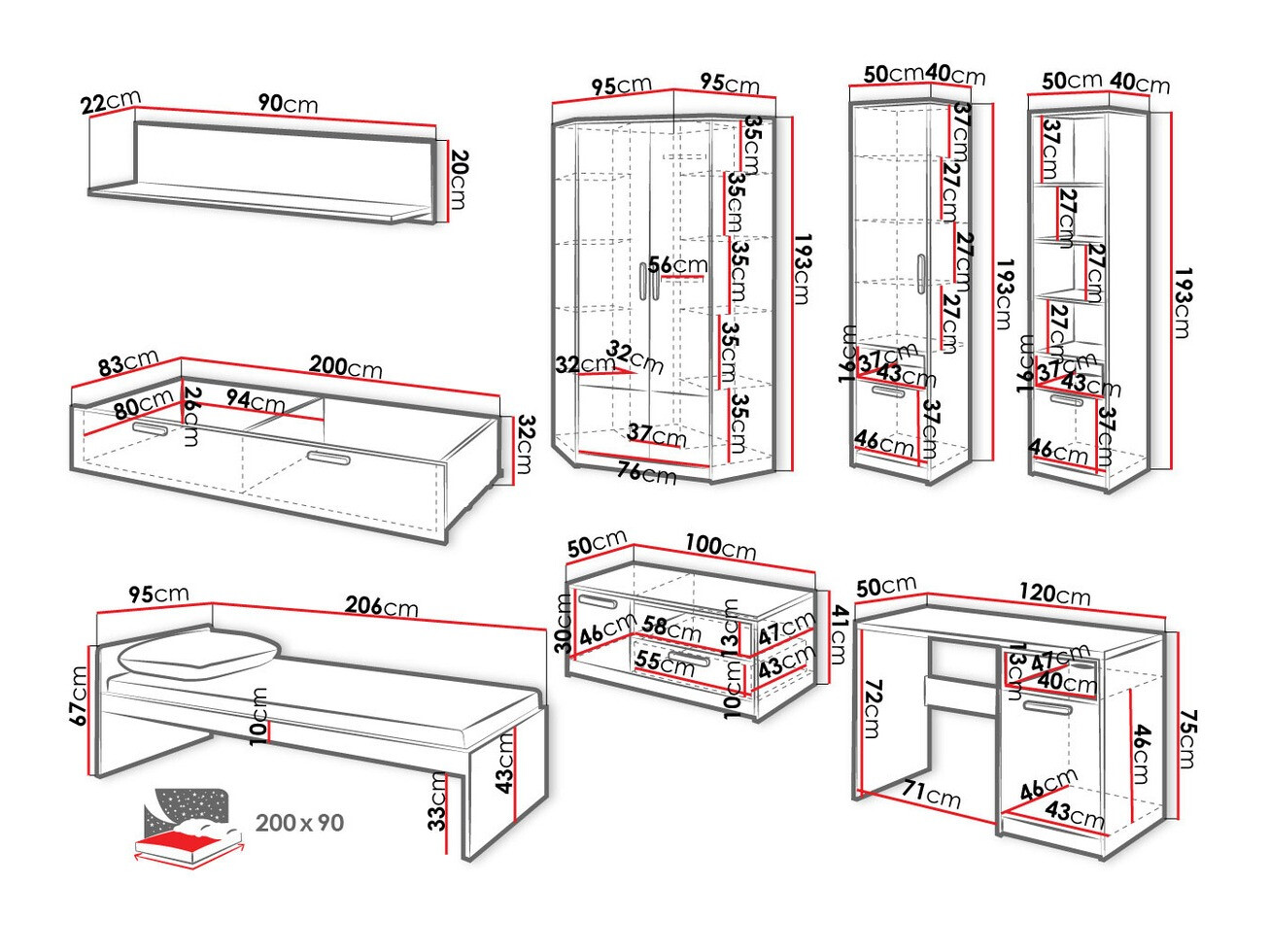Gyerekszoba garnitúra Veravie 123