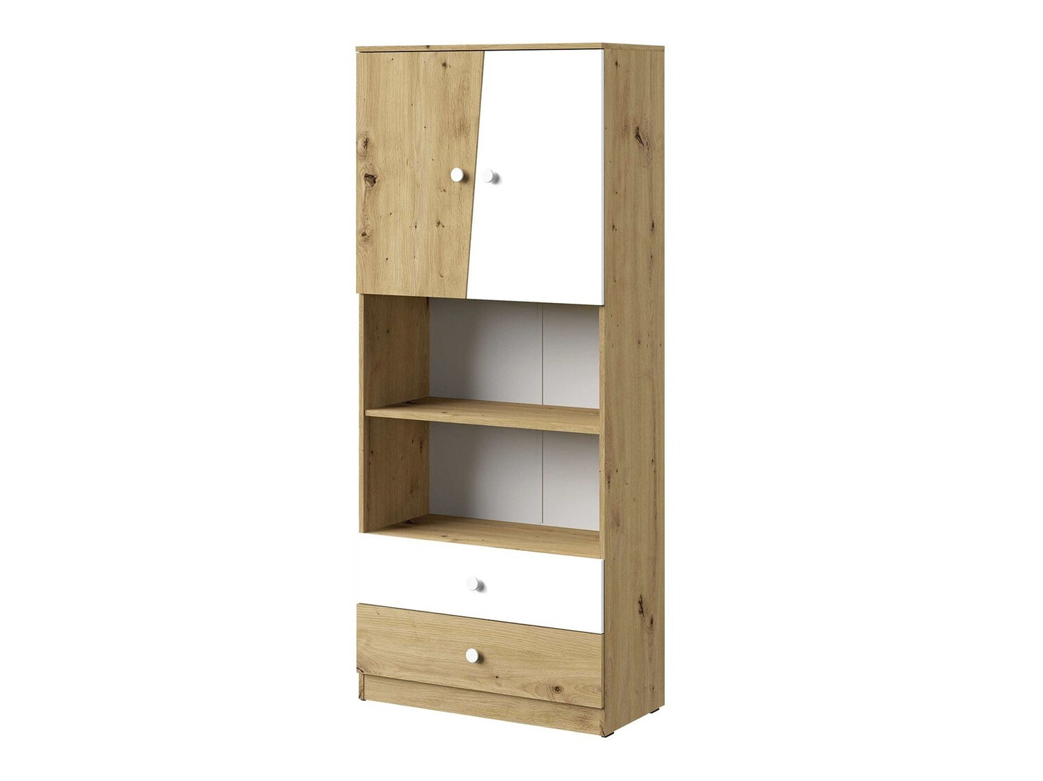 Könyvespolc Almira 103 (Artisan tölgy + Fehér)