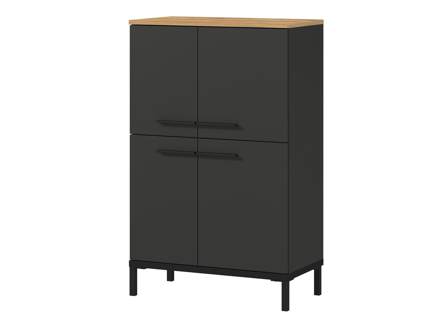 Beépített fürdőszoba szekrény Ruvlevu 102 (Grafit + Navarra tölgy)