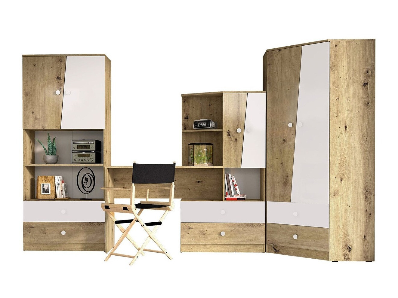 Bútorkészlet Almira 116 (Artisan tölgy + Fehér)