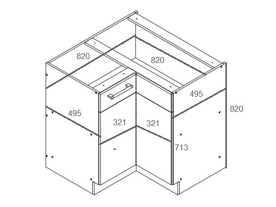 Moduláris sarokszekrény Mode Light 118