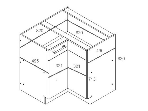 Moduláris sarokszekrény Mode White 118