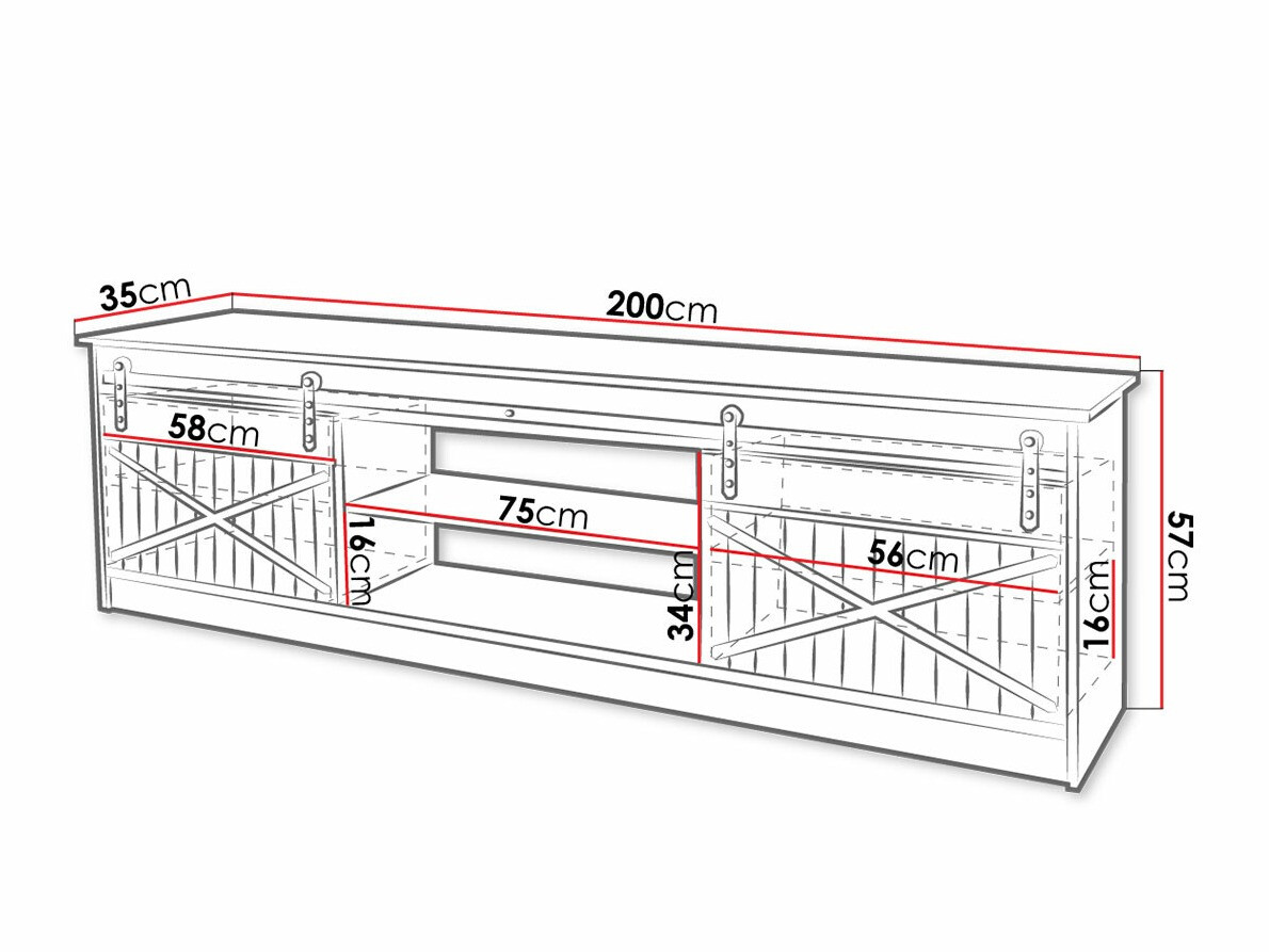 TV-állvány Charlotte 156 (Fekete + Fényes fekete)
