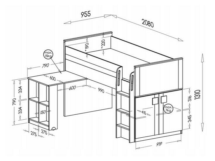Galériaágy Elmenou 118 (Fehér + Antracit)