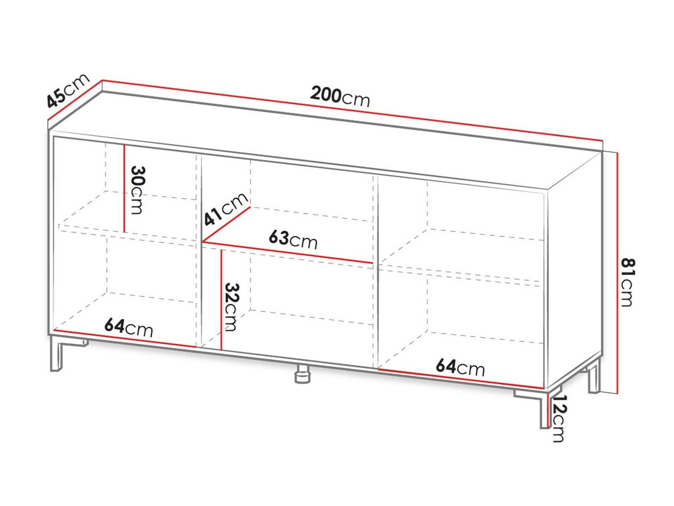 Szekrény Charlotte 158 (Fehér + Fehér márvány)
