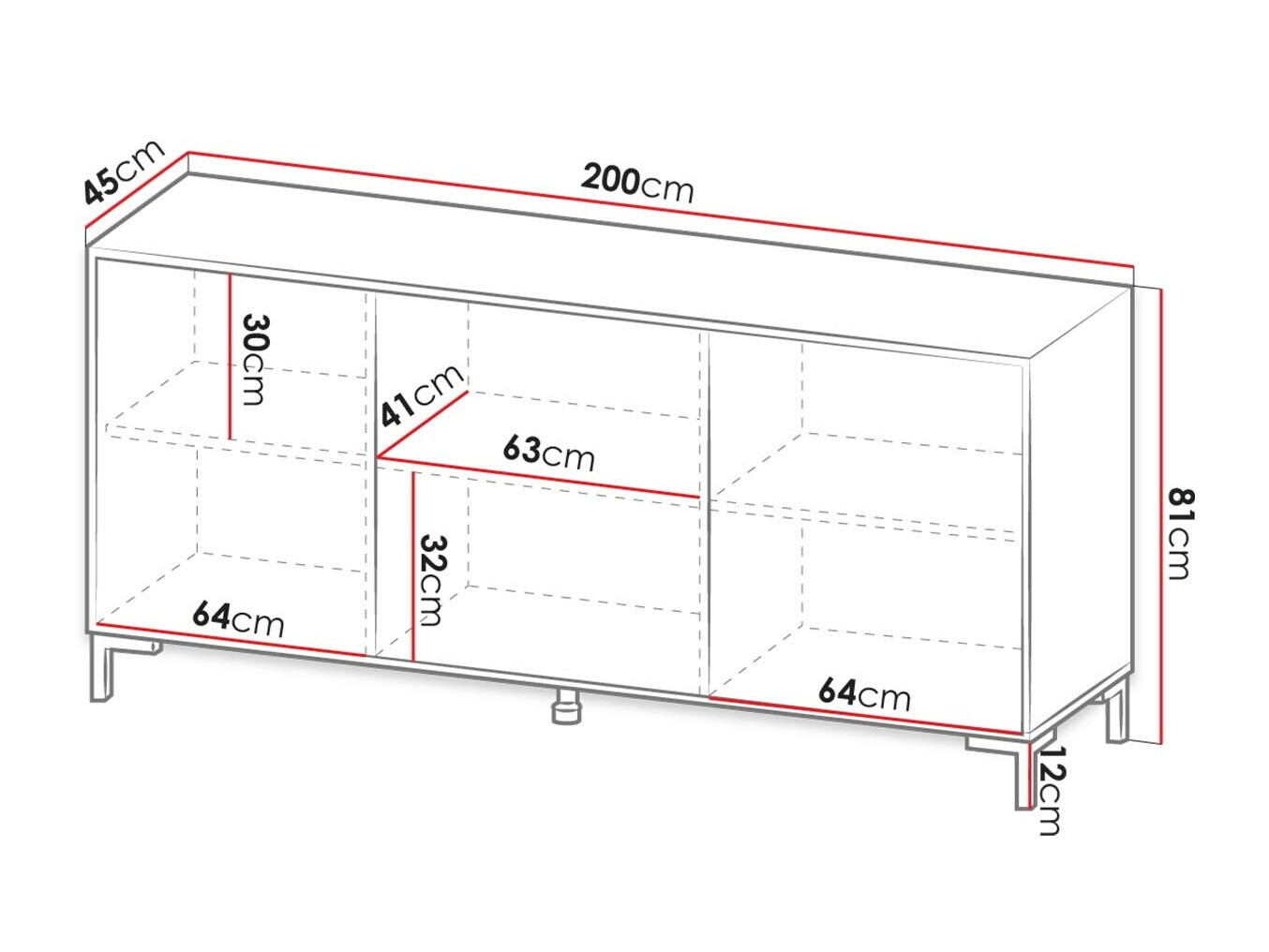 Szekrény Charlotte 158 (Fekete + Fekete márvány)