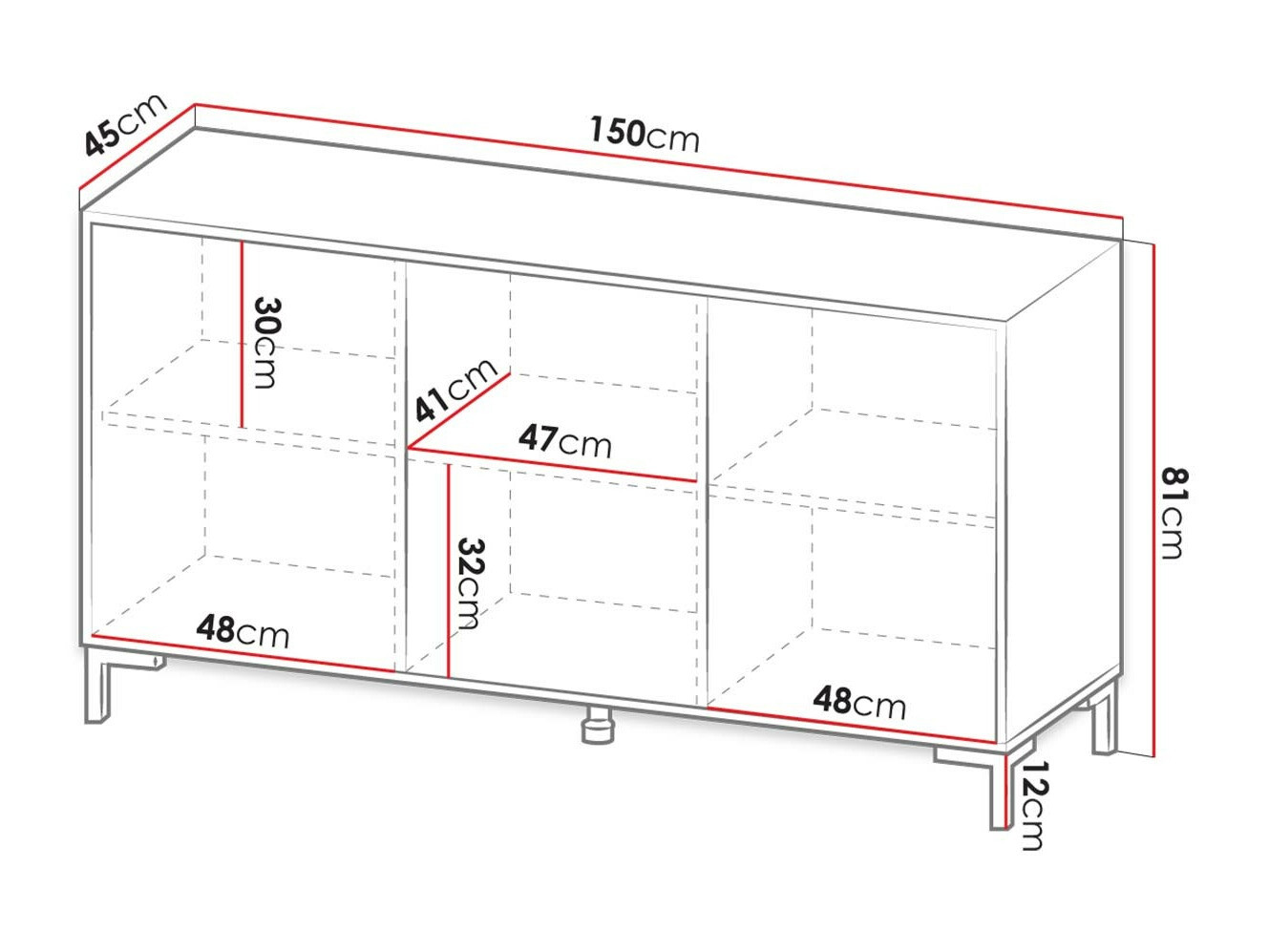 Szekrény Charlotte 159 (Fehér + Fehér márvány)