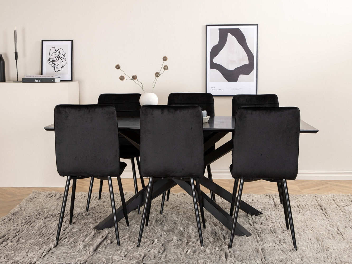 Étkezőgarnitúra Dallas 2697 (Fekete)