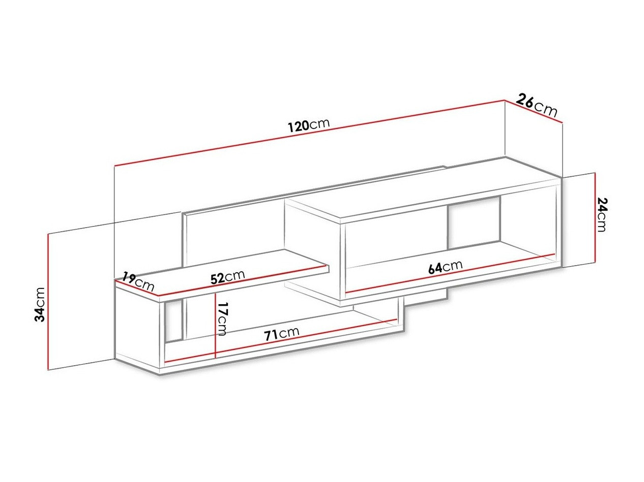 Fali polc Sorviru 105 (Fehér + Türkiz)