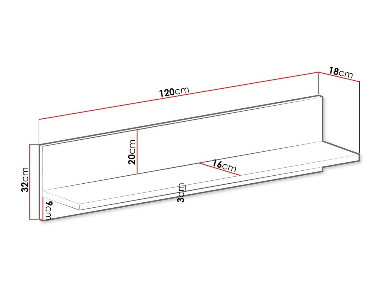Fali polc Venmava 108