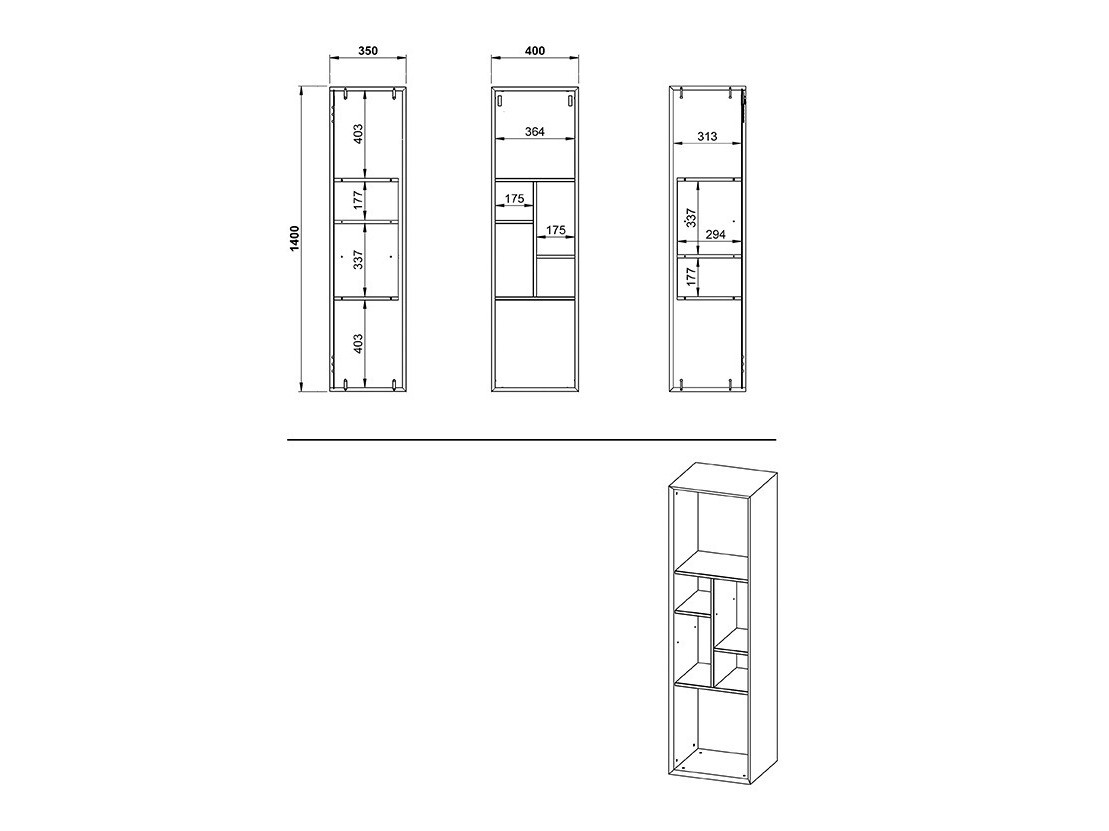 Fali polc Sacramento 504 (Fehérített fenyő + Navarra tölgy)