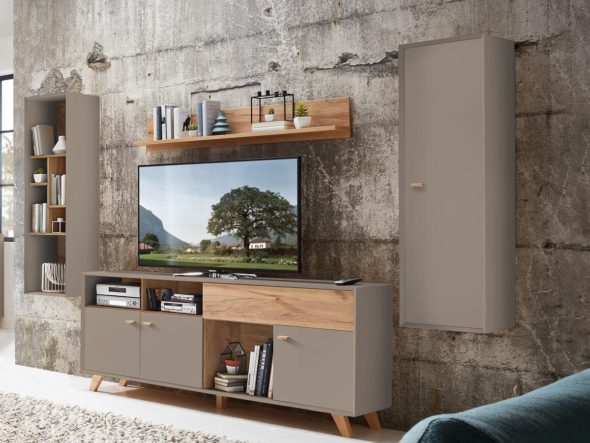 Fali polc Sacramento 504 (Szürke + Navarra tölgy)