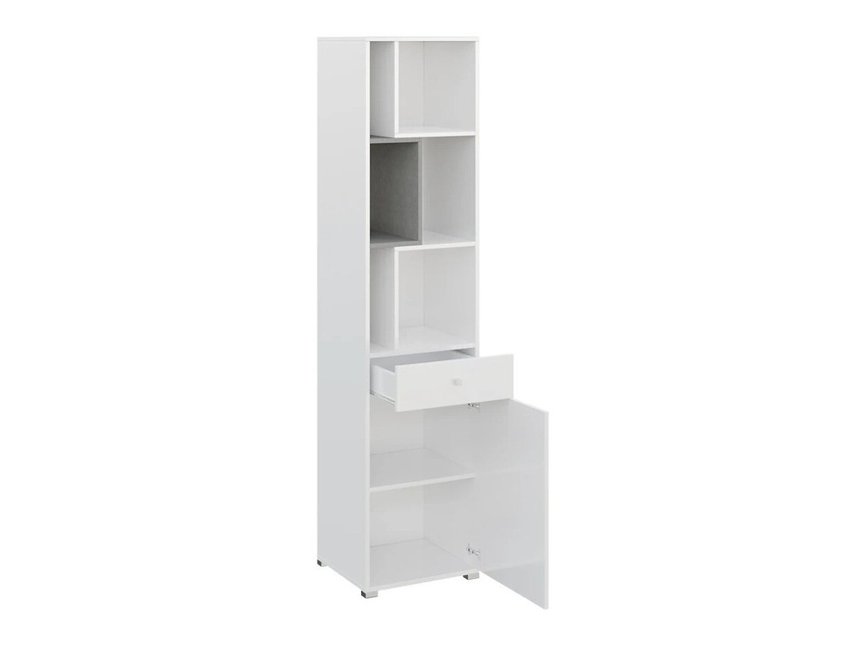 Könyvespolc Omaha J107 (Beton + Fehér + Tölgy)