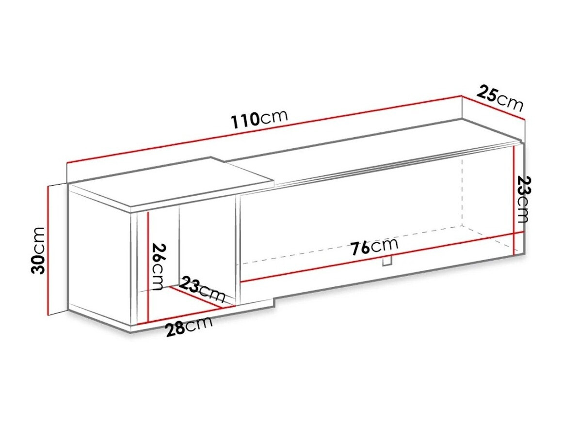Polc Omaha J112 (Fehér + Beton)