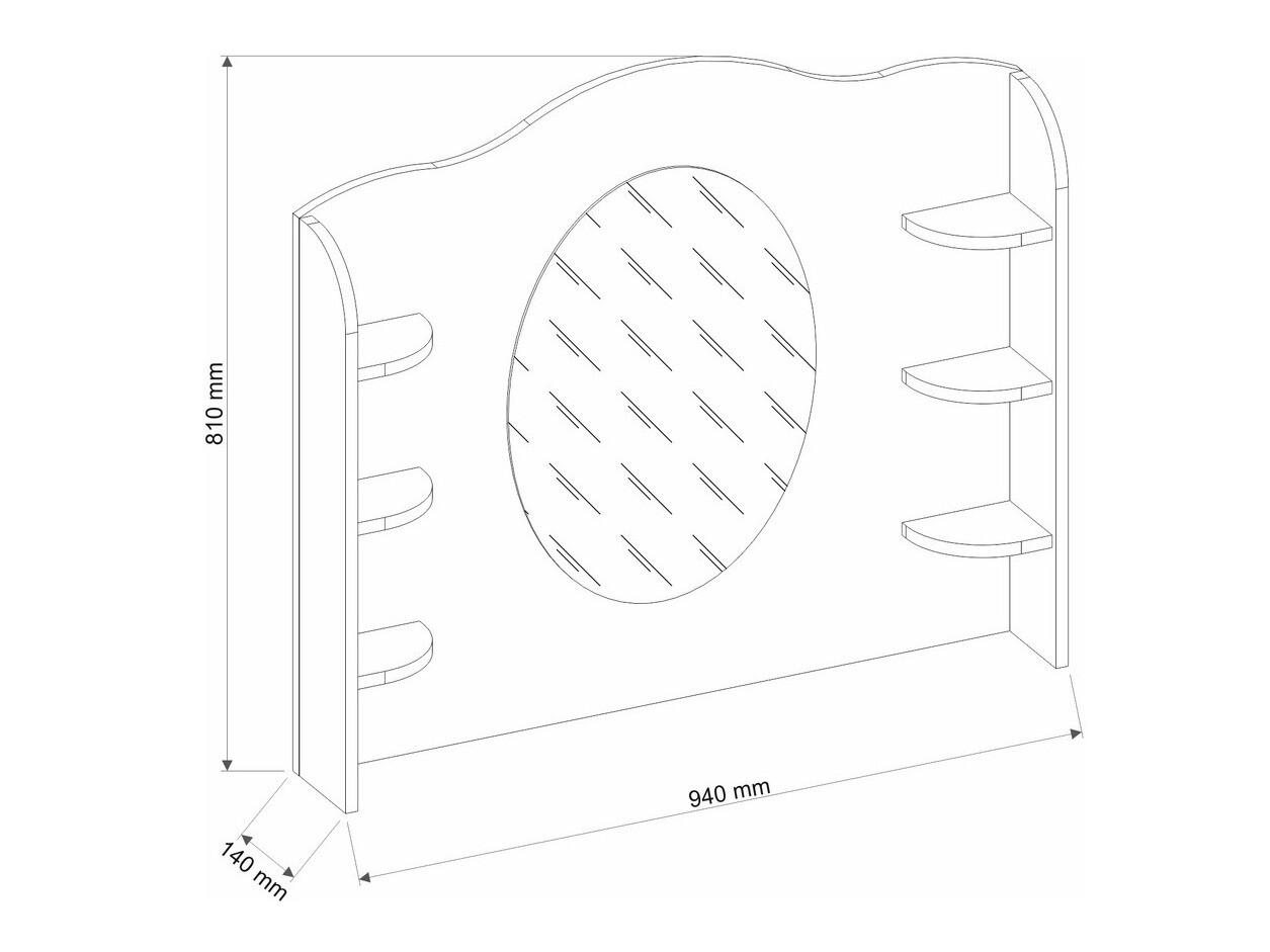 Tükör Romelbo 137 (Fehér)