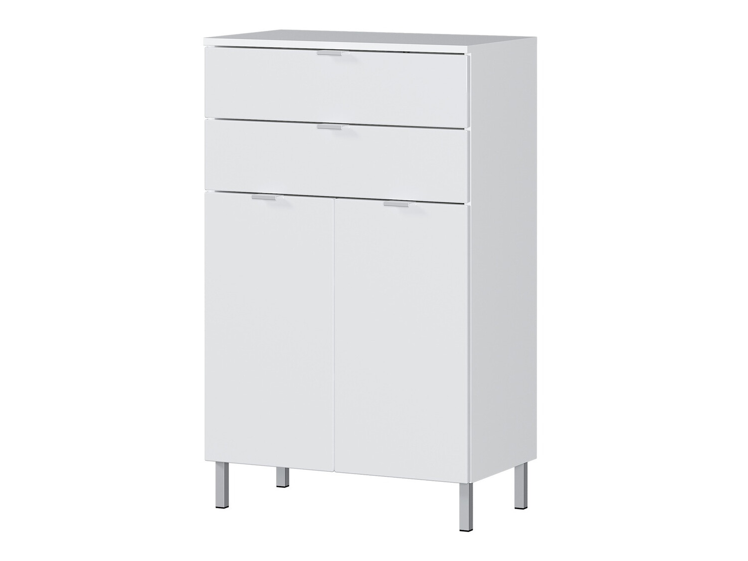 Álló fürdőszoba szekrény Lomcamo 102 (Fehér + Fényes fehér)