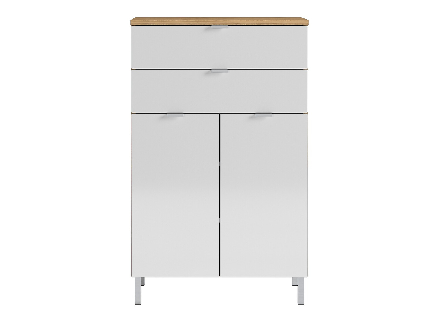 Álló fürdőszoba szekrény Lomcamo 102 (Fényes fehér + Grandson tölgy)