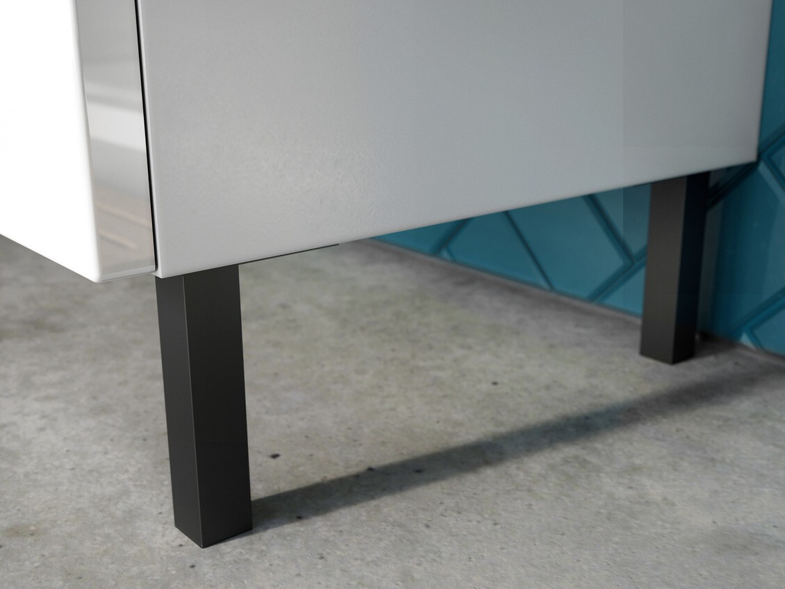 Álló fürdőszoba szekrény Talmira 100 (Fényes fehér + Fehér)