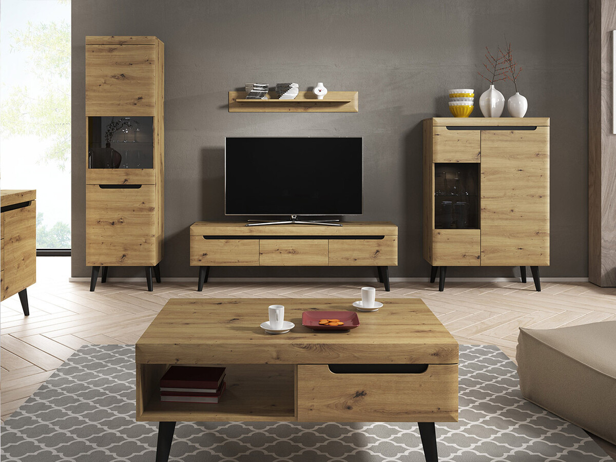 Fali polc Bracchal (Artisan tölgy + Grafit)