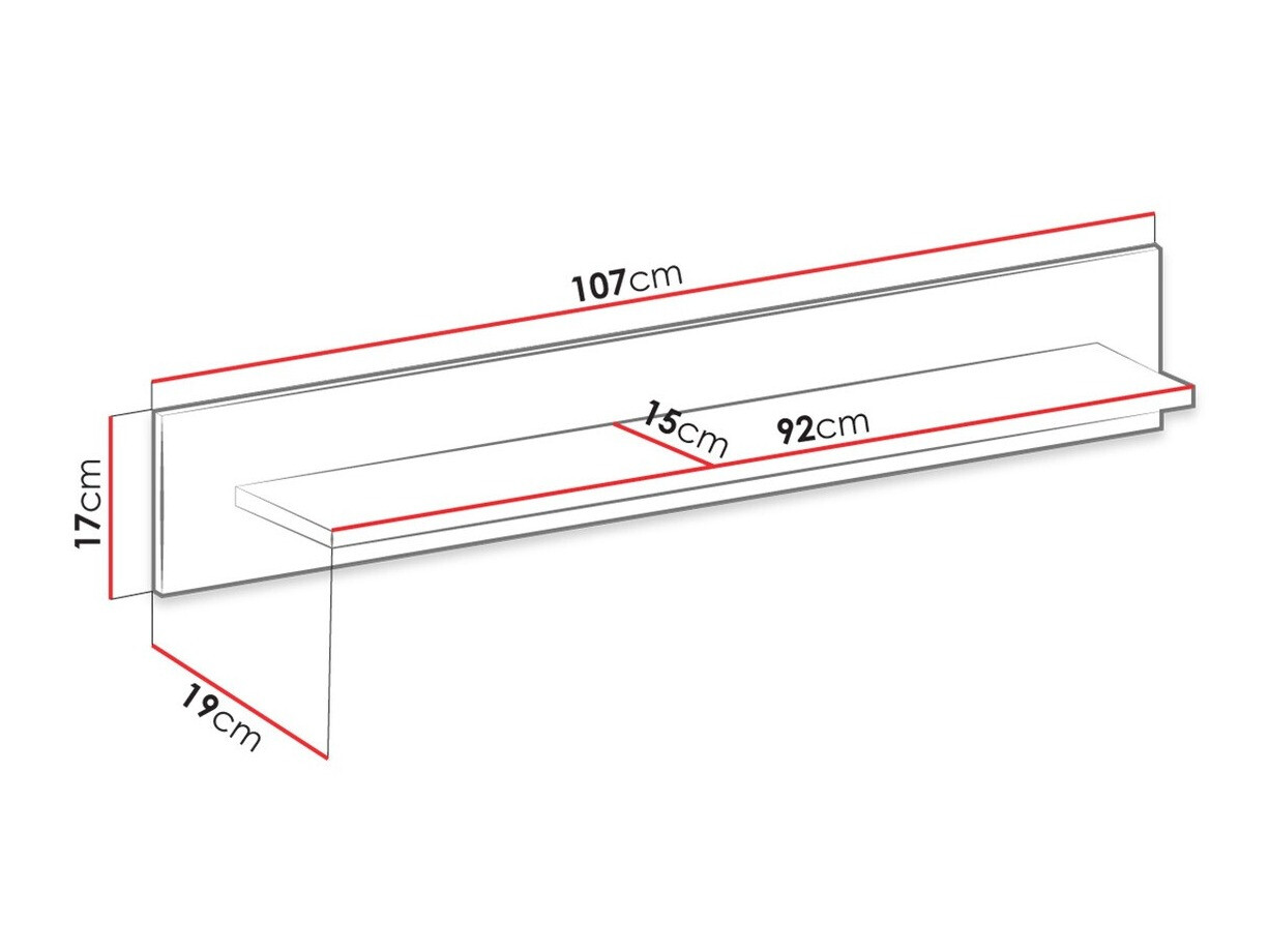 Fali polc Bracchal (Artisan tölgy + Grafit)