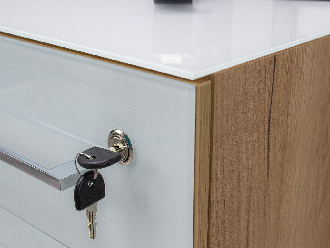 Görgős konténer Catcamu 101 (Fényes fehér + Navarra tölgy)