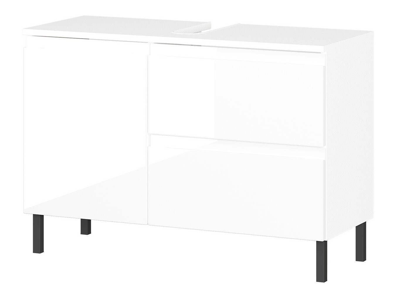 Mosdó alatti álló szekrény Talmira 102 (Fényes fehér + Fehér)