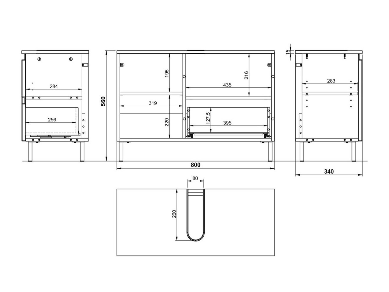Mosdó alatti álló szekrény Talmira 102 (Fényes fehér + Fehér)