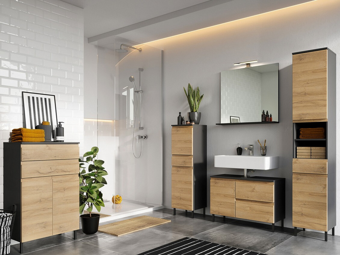 Mosdó alatti szekrény Talmira 102 (Grafit + Grandson tölgy)