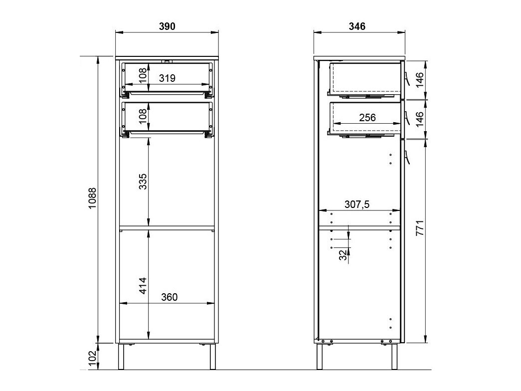 Álló fürdőszoba szekrény Sacramento 454