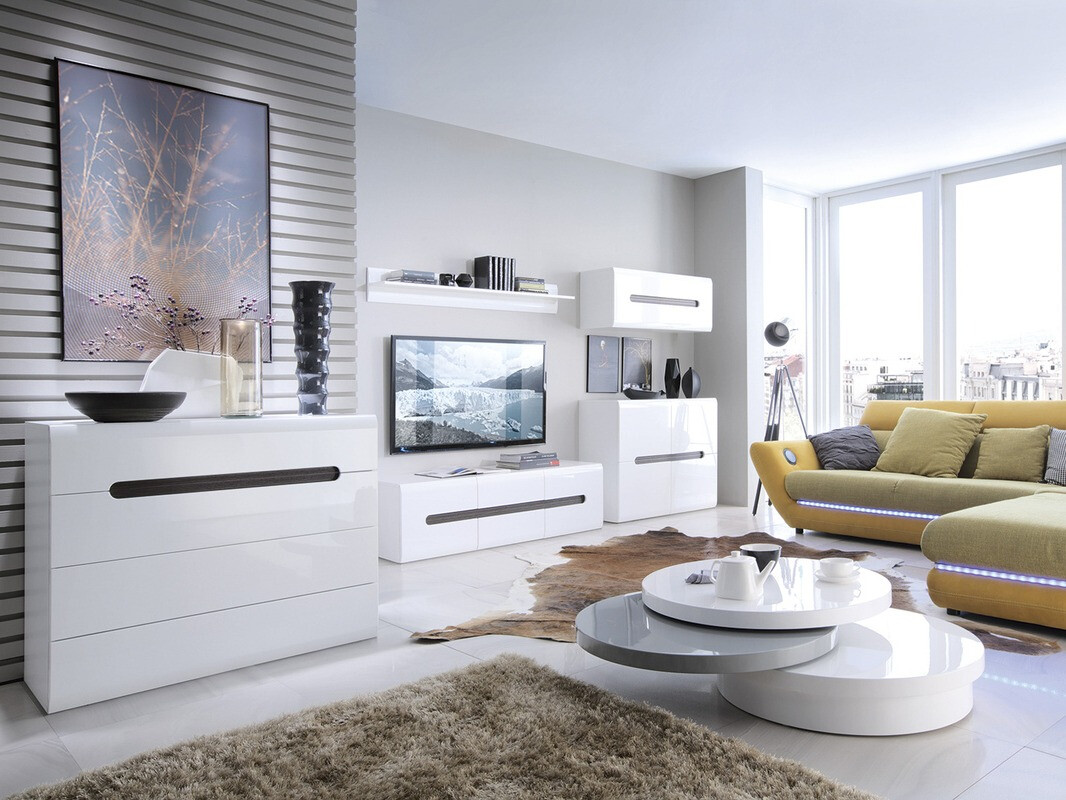 Könyvespolc Serveso 114 (Fehér + Fényes fehér)