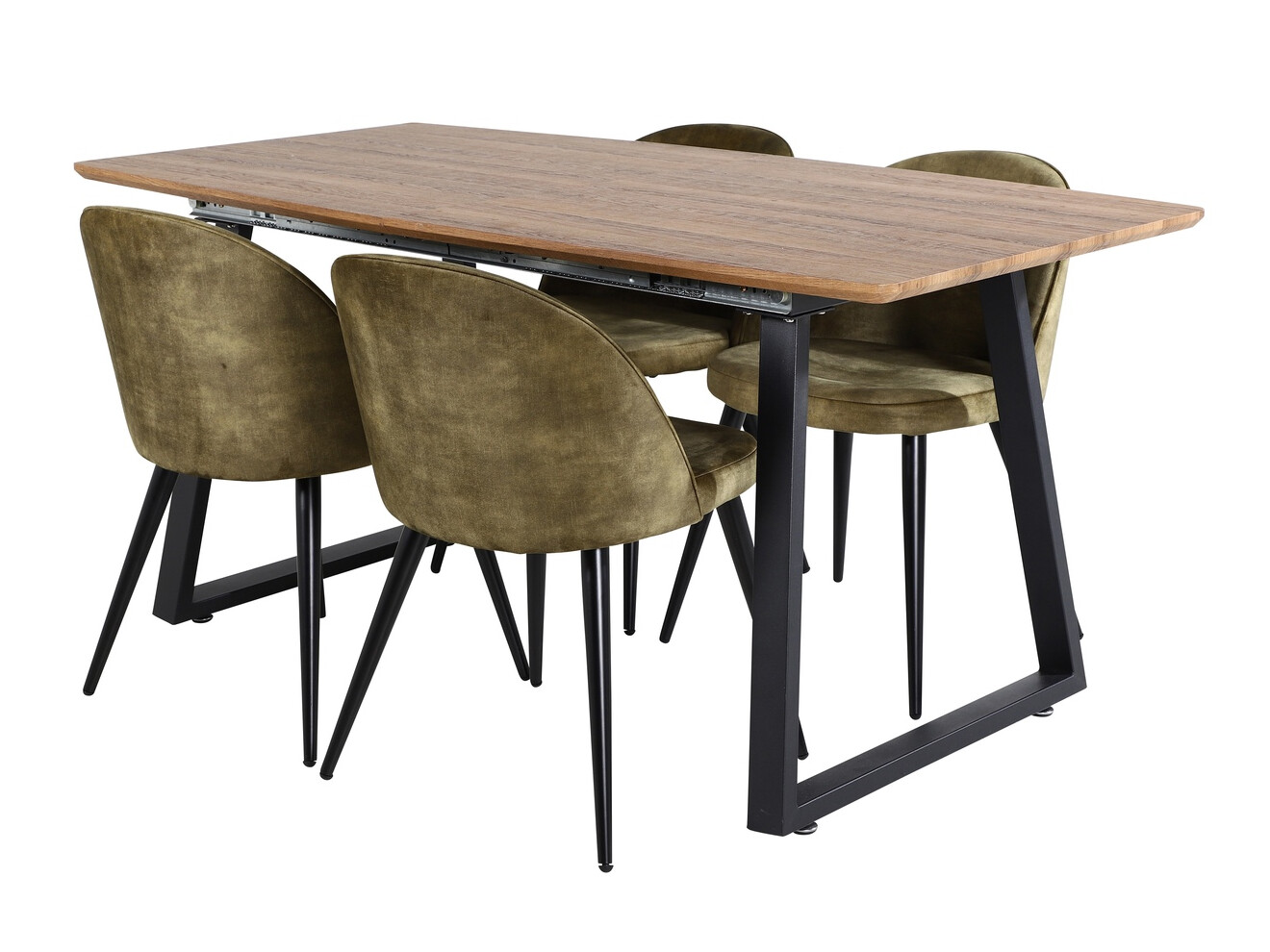 Étkezőgarnitúra Dallas 335 (Poros zöld + Fekete)